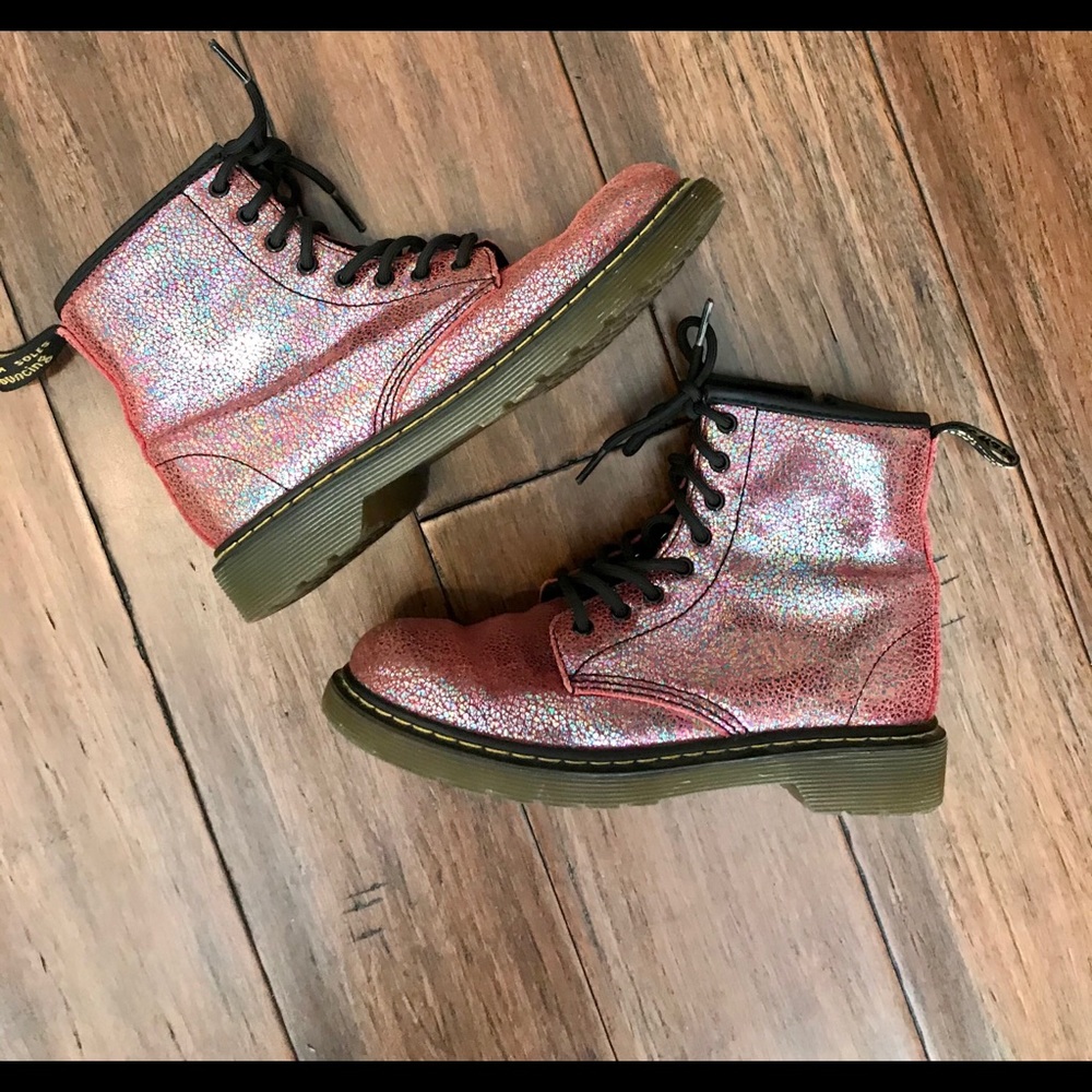 Sparkly Reflective Pink Dr. Martens